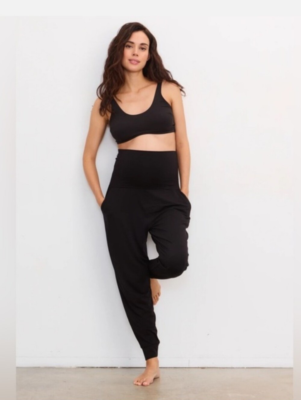Hatch Maternity Over Under Easy High-Waist Relaxed Joggers Women's S
